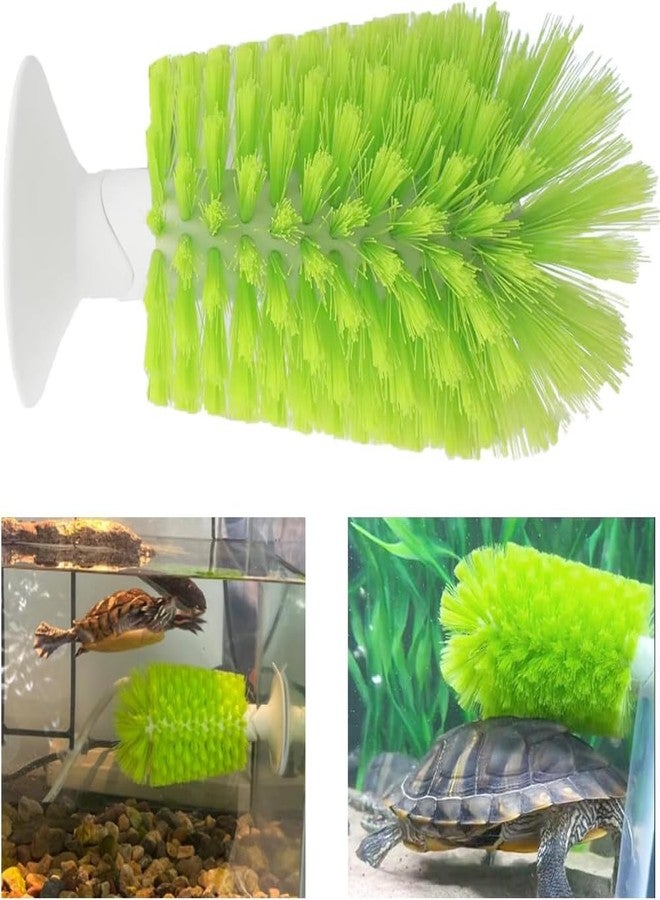 FORZENA Turtle Brush with Suction Cup for Tank Scratches - Back and Shell Cleaning, Scrub for Red Eared Slider, Exfoliate and Remove Scutes (Green) - Image 2